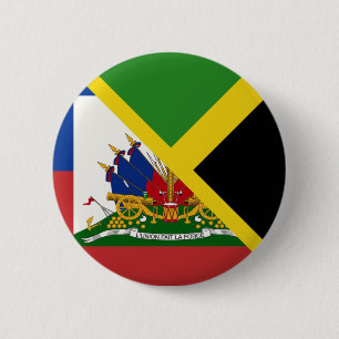 Haïtiaanse Jamaicaanse vlag   Halve Jamaica Haïti Ronde Button 5,7 Cm