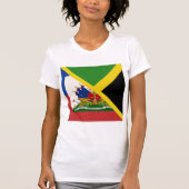 Haïtiaanse Jamaicaanse vlag | Halve Jamaica Haïti T-shirt (Voorkant)
