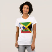 Haïtiaanse Jamaicaanse vlag | Halve Jamaica Haïti T-shirt (Voorkant volledig)