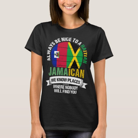 Haïtiaanse Jamaican kent de vlag van de Jamaica T-shirt (Voorkant)