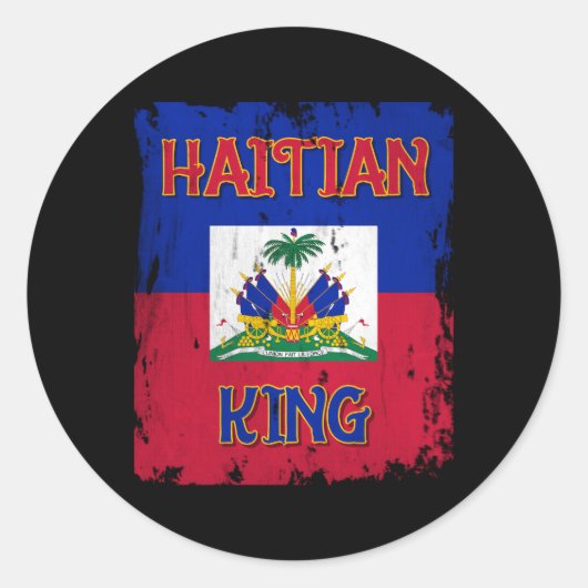 Haïtiaanse koning Haïti - vlag Embleem - wapenschi Ronde Sticker (Voorkant)