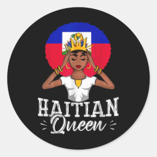Haïtiaanse koningin Afrocentrische Melanin Crown P Ronde Sticker