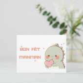 Haïtiaanse Moederdag Groet met Cartoon Dino Briefkaart (Staand voorkant)