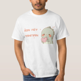 Haïtiaanse Moederdag Groet met Cartoon Dino T-shirt