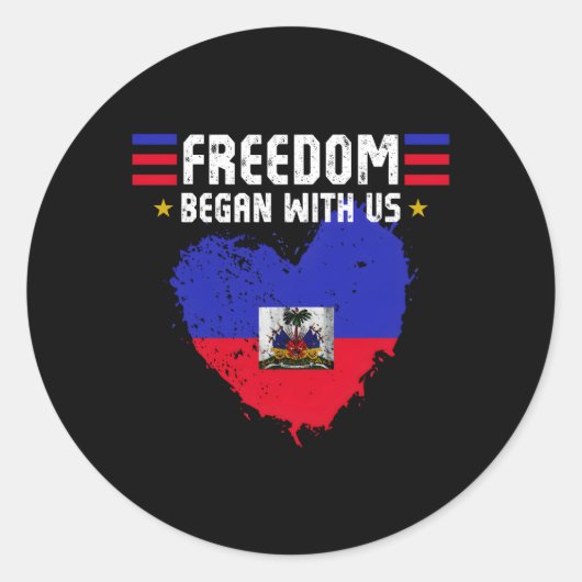 Haïtiaanse onafhankelijkheidsdag Haïtiaanse vlag Ronde Sticker (Voorkant)