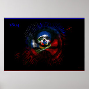 Haïtiaanse oorlogsvlag - DRAPO TOUSSAINT - Drapea Poster