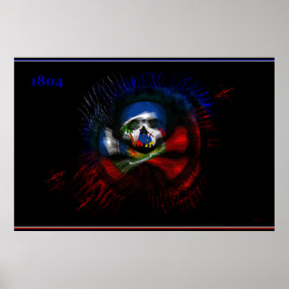Haïtiaanse oorlogsvlag - DRAPO TOUSSAINT - Drapeau Poster