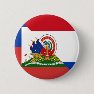 Haïtiaanse Paraguayaanse vlag   Haïti Paraguay Ronde Button 5,7 Cm