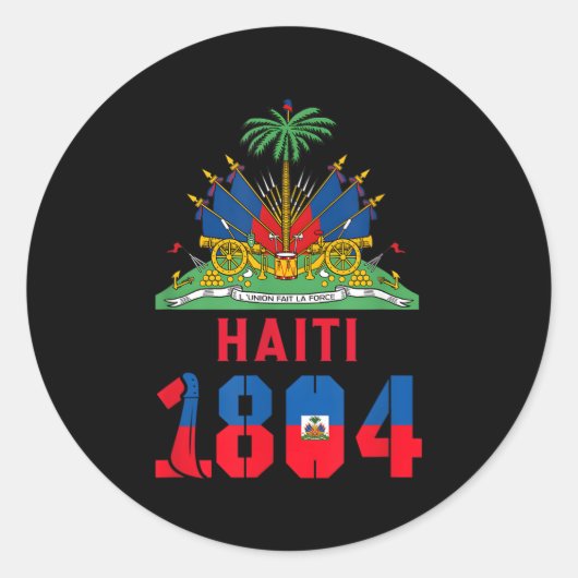 Haïtiaanse Revolutie 1804 Vlag Ronde Sticker (Voorkant)