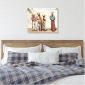 Haïtiaanse straatmuzikanten canvas afdruk (Insitu (Slaapkamer))