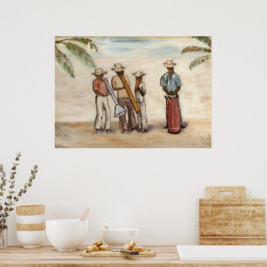 Haïtiaanse straatmuzikanten poster (Keuken)