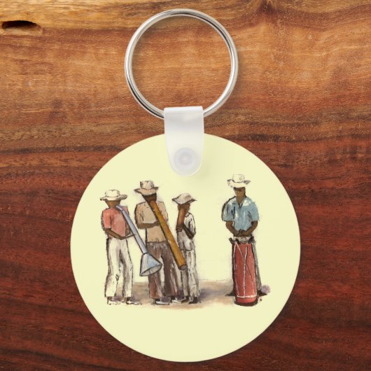 Haïtiaanse straatmuzikanten sleutelhanger (Voorkant)