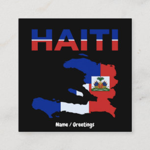 Haïtiaanse trots Haïtiaanse vlag kaart erfgoed ont Vierkante Visitekaartje
