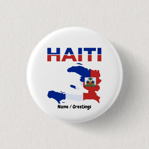Haïtiaanse trots Haïtiaanse vlag kaart erfgoedontw Ronde Button 3,2 Cm