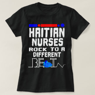 Haïtiaanse verpleegster vlag hartslag zwart Afro T-shirt