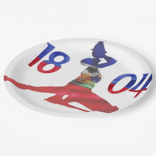 Haïtiaanse vlag 1804 Neg Mawon | Haïtiaanse onafha Papieren Bordje (Gekanteld)