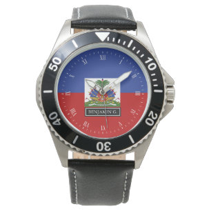 Haïtiaanse vlag Aangepaste naam Horloge
