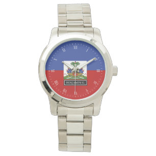 Haïtiaanse vlag Aangepaste naam Horloge
