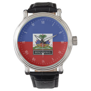 Haïtiaanse vlag Aangepaste naam Horloge