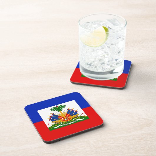 Haïtiaanse vlag bier onderzetter (Rechterzijde)
