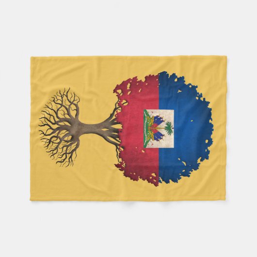 Haïtiaanse vlag - boom van leven fleece deken (Voorkant (Horizontaal))