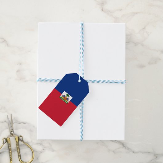 Haitiaanse vlag cadeaulabel (Met Touw)