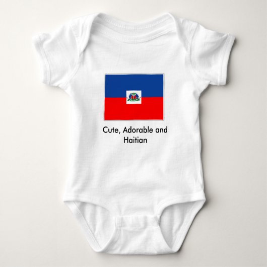 Haïtiaanse vlag, Cute, Schattig en Haïtiaans Romper (Voorkant)
