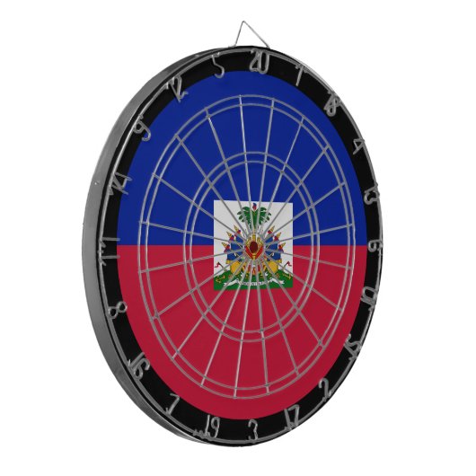 Haïtiaanse vlag Dartboard & Haïti/spelraad Dartbord (Voorkant Links)