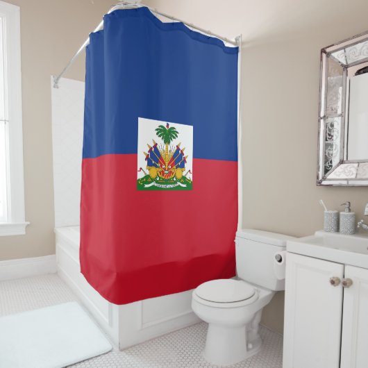 Haitiaanse vlag douchegordijn (In situ)