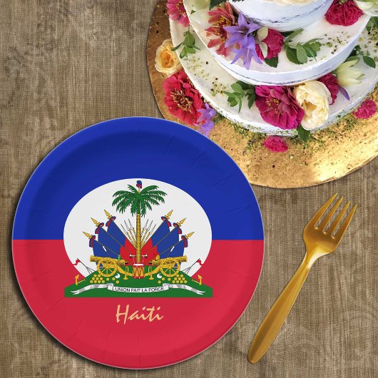 Haïtiaanse vlag en Haïti partij, verjaardag/sport Papieren Bordje
