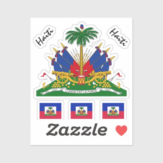Haïtiaanse vlag en Haïti sticker collectie/sport (Vel)