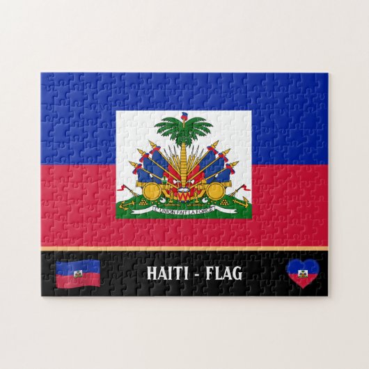 Haïtiaanse vlag en Haïtiaans land / Haïti Legpuzzel (Horizontaal)