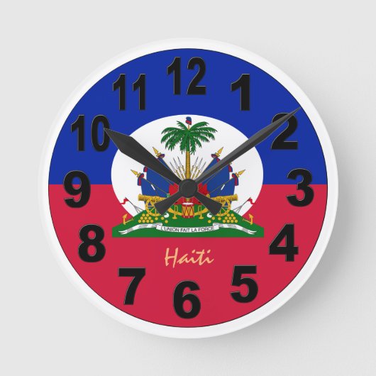 Haïtiaanse vlag en Haïtiaanse klok, grote nummers Ronde Klok (Voorkant)