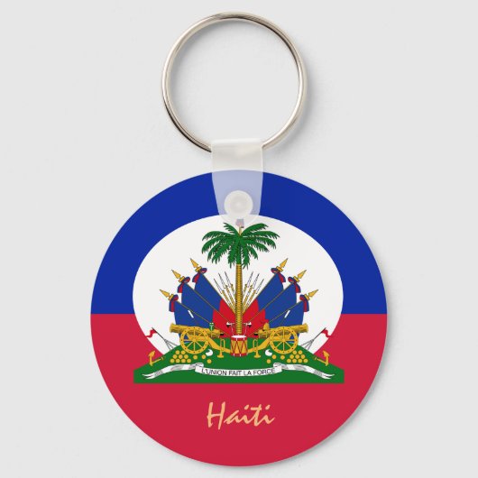 Haïtiaanse vlag en Haïtiaanse mode, reizen/sport Sleutelhanger (Voorkant)