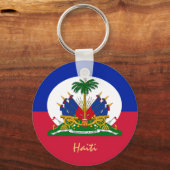 Haïtiaanse vlag en Haïtiaanse mode, reizen/sport Sleutelhanger (Voorkant)