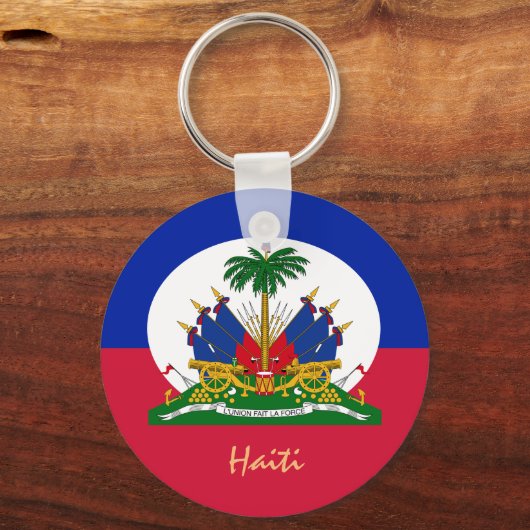 Haïtiaanse vlag en Haïtiaanse mode, reizen/sport Sleutelhanger (Voorkant)