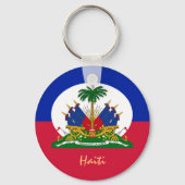 Haïtiaanse vlag en Haïtiaanse mode, reizen/sport Sleutelhanger (Achterkant)