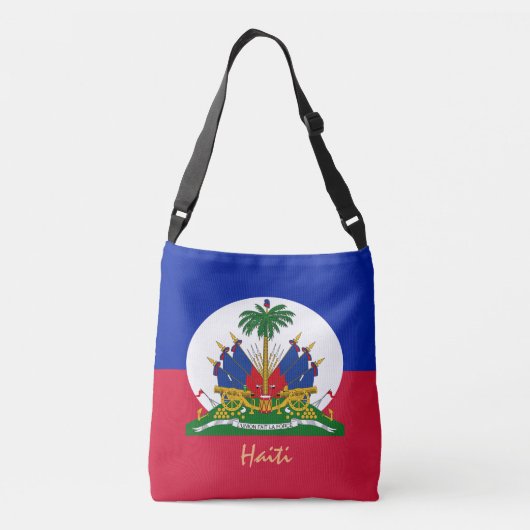 Haïtiaanse vlag en Haïtiaanse mode, winkelen en sp Crossbody Tas (Achterkant)