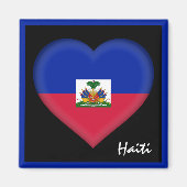 Haïtiaanse vlag en Heart Haïti vakantie/sport Magneet (Voorkant)