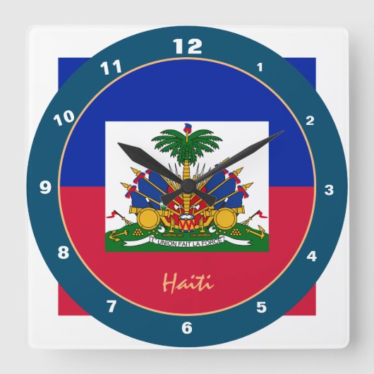Haïtiaanse vlag en trendy Haïti-mode/ontwerpklok Vierkante Klok (Voorkant)