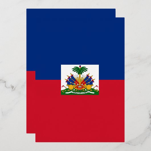 Haitiaanse vlag folie uitnodiging (Voorkant / Achterkant)