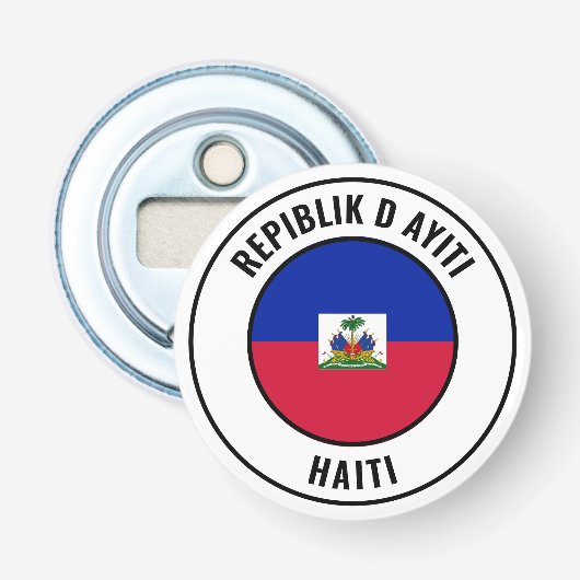 Haïtiaanse vlag: geweldige patriottische bottenope button flesopener (Voorkant)