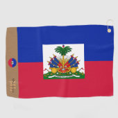 Haïtiaanse vlag & Haïti monogrammen Golfhanddoek (Horizontaal)