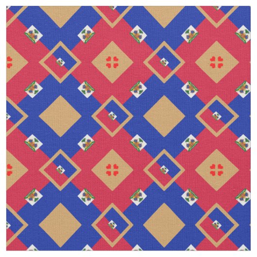 Haïtiaanse vlag & Haïti Trendy stoffen mode (Close Up)