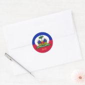 Haïtiaanse vlag & Haïtiaanse mode, feest / sport Ronde Sticker (Envelop)