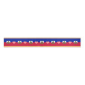 Haïtiaanse vlag & hart, liefde Haïti vakantie / sp Grosgrain Lint (Voorkant)