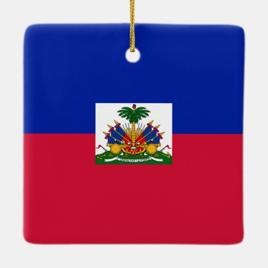Haïtiaanse vlag keramisch ornament (Achterkant)