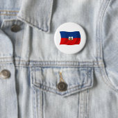 Haïtiaanse Vlag Knop Ronde Button 5,7 Cm (In situ)