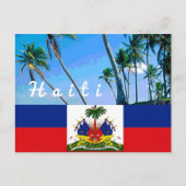 Haïtiaanse vlag met briefkaart van tropische palme (Voorkant)