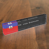 Haïtiaanse vlag naambordje (Zijkant)